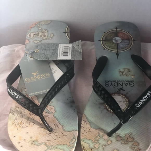 Gandys flip flop in blue map print - Picture 5 of 9